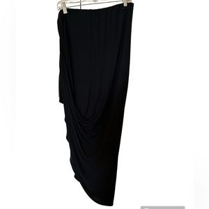 Bench black knit asymmetrical wrap over skirt.  Size large.